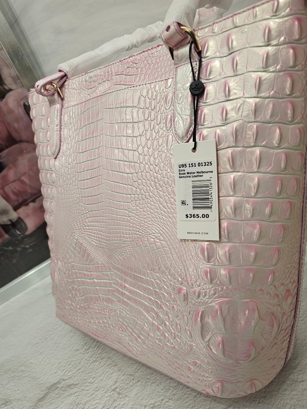 RARE NWT Brahmin Ezra Rose Water Melbourne 3 Eyes On Tote + Heart Pouch Set - Picture 5 of 16